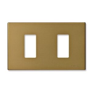 Placca 2 Moduli Alluminio Scatto BRONZO